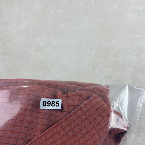 REI Shirt Mens XL Orange Check Button Up Short Sleeve Hiking Outdoor Rayon Blend - Picture 11 of 11